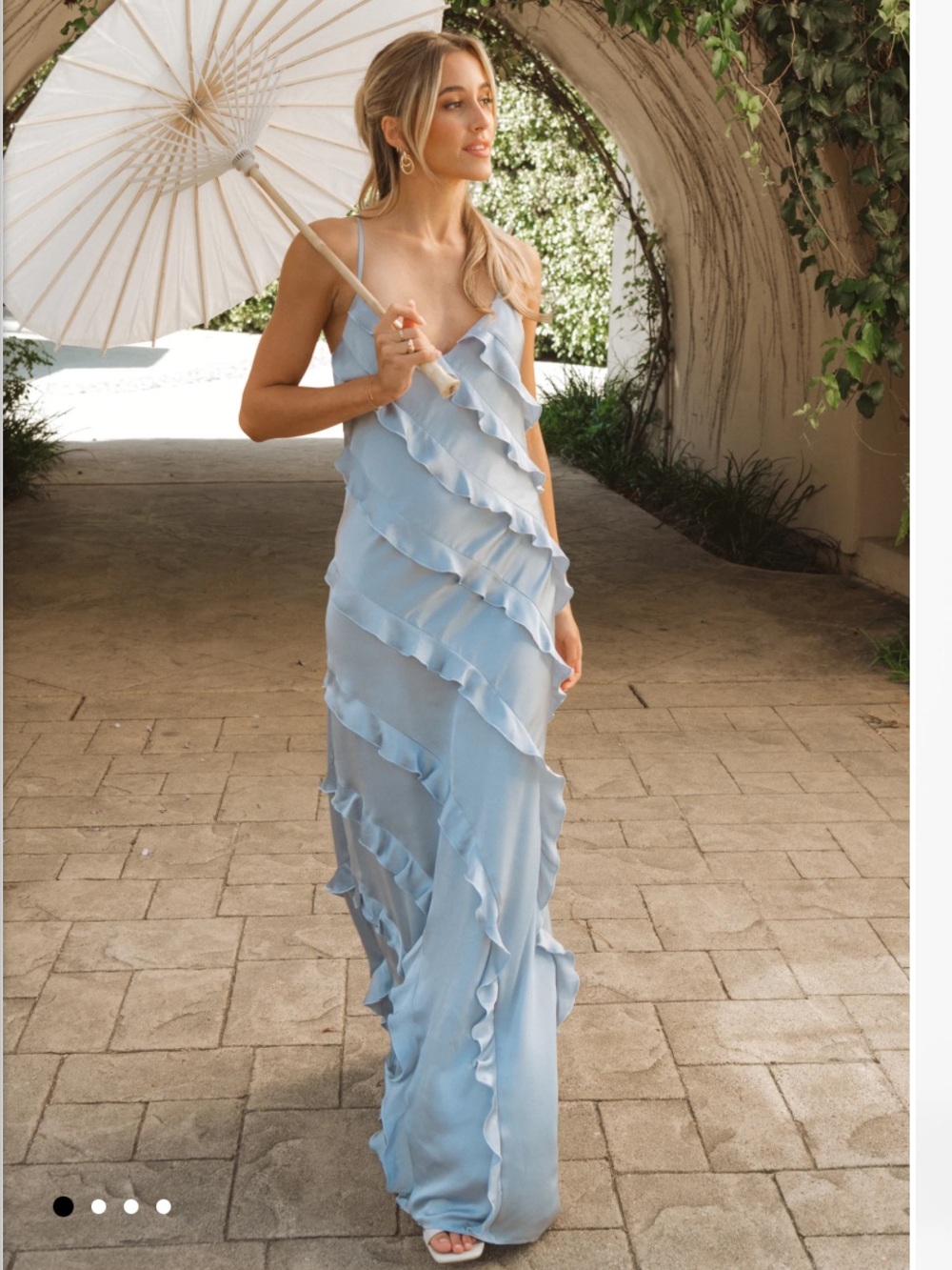 Show Me Your MuMu Romance Ruffle Maxi Dress - Light Blue